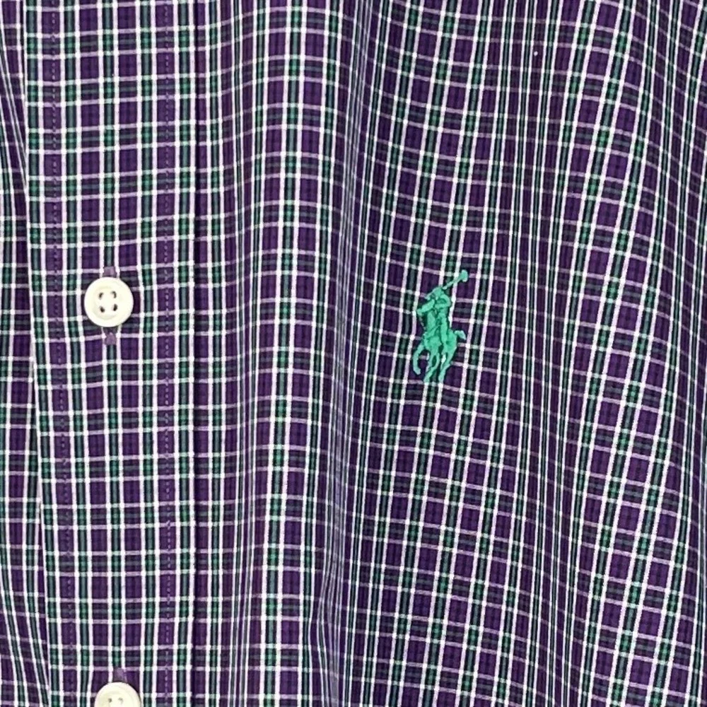(LOT OF 2) Polo Ralph Lauren Mens XXL Cotton Long Sleeve‎ Shirts Purple Green